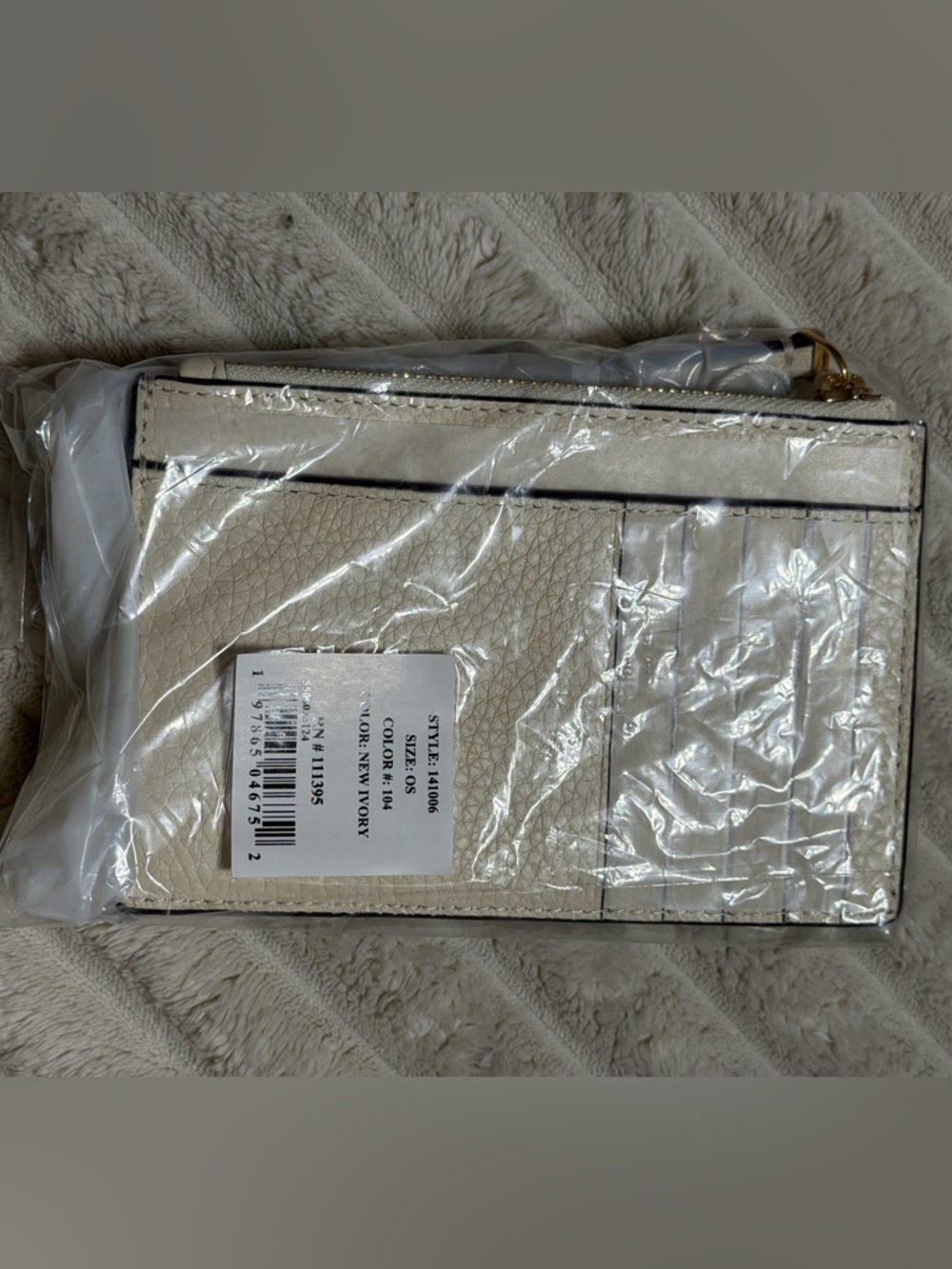 NWT TORY BURCH BRITTEN DOUBLE T LOGO ZIP CARD WALLET - Picture 5 of 5